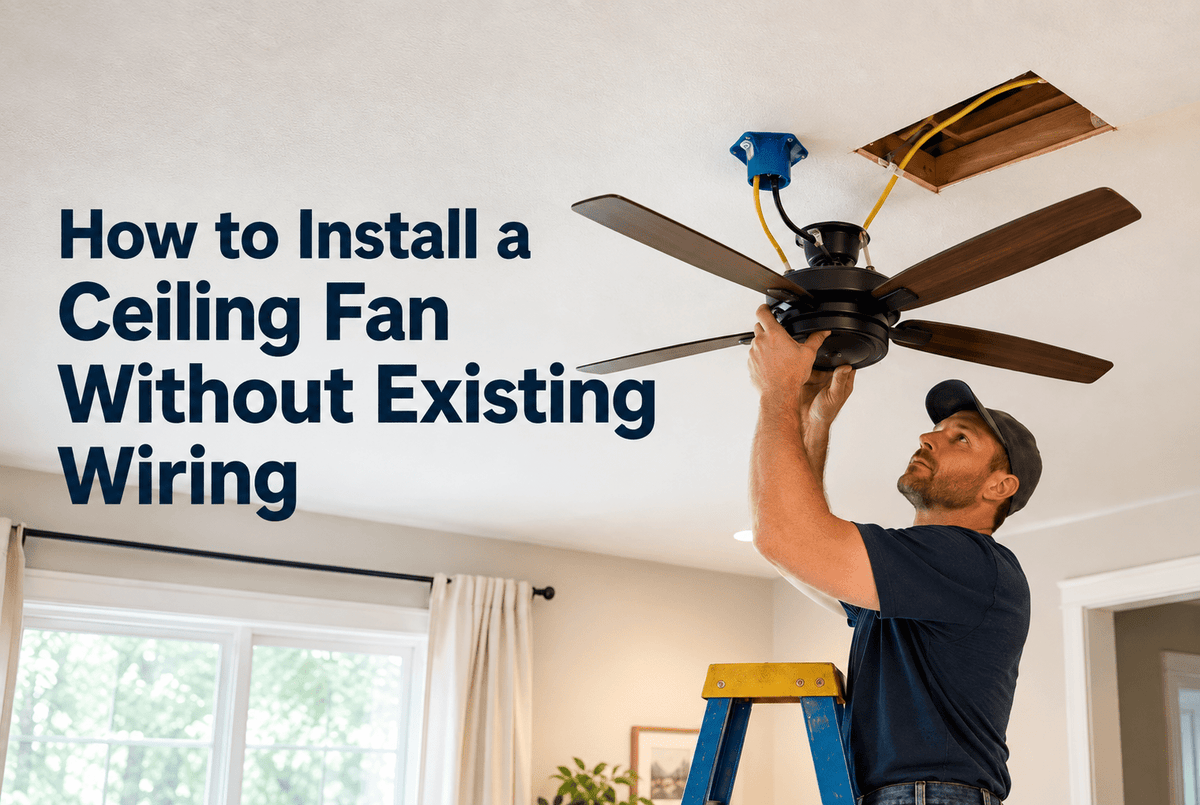 How to Install a Ceiling Fan Without Existing Wiring - Flyachilles