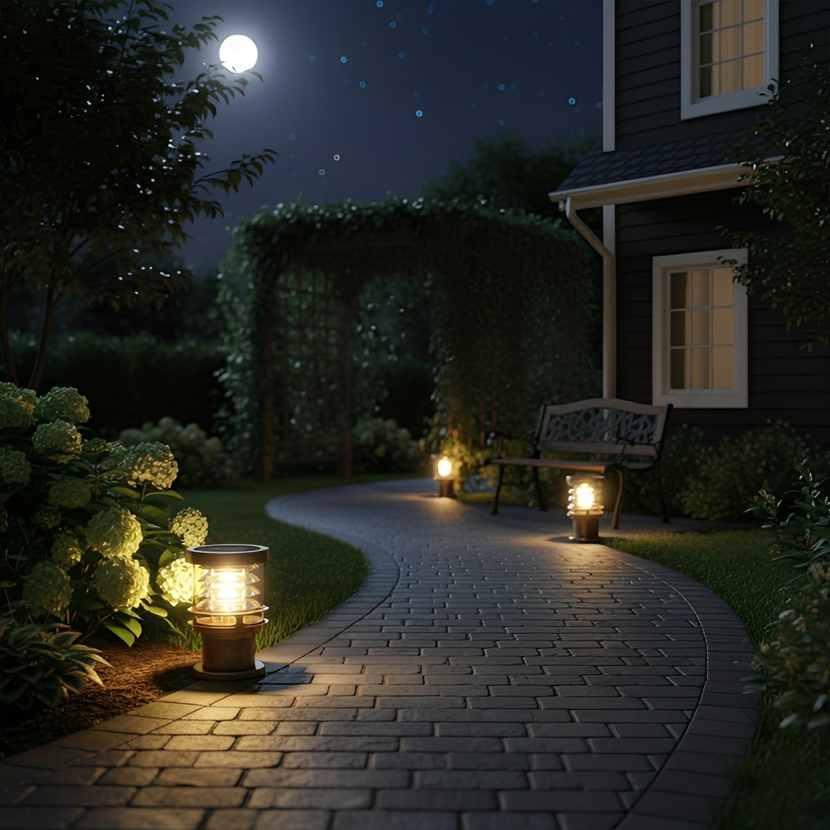 Waterproof Cylinder Tiered LED Outdoor Landscape Lighting