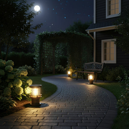 Waterproof Cylinder Tiered LED Outdoor Landscape Lighting