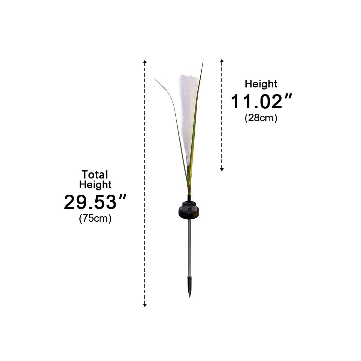 10pcs Solar Waterproof Simulated Reed Fiber Optic Outdoor Lawn Lights - Flyachilles