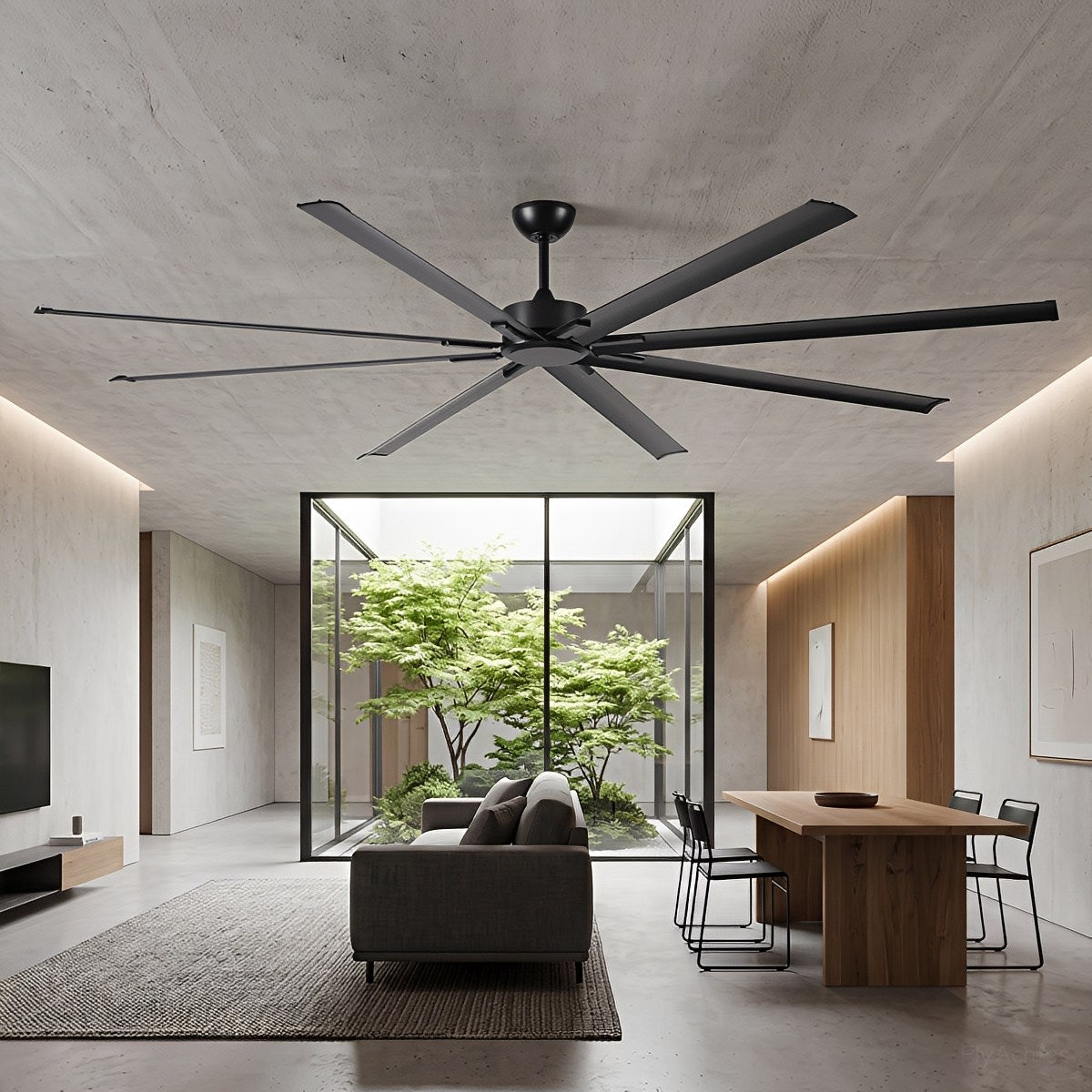 Large Modern Industrial DC Motor Oversized Commercial Ceiling Fan