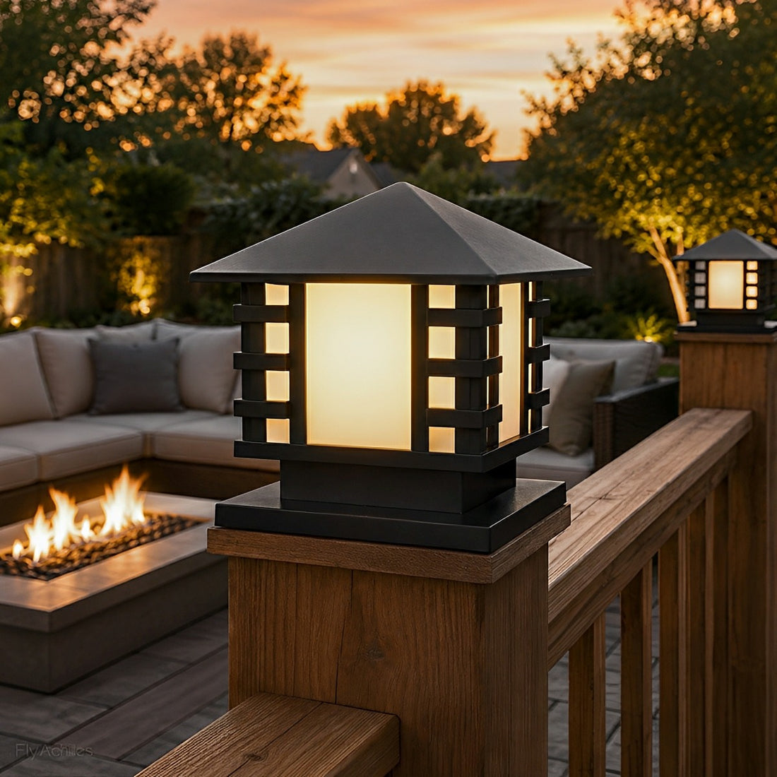 Retro Column LED Antique Garden Waterproof Courtyard Stigma Lamp