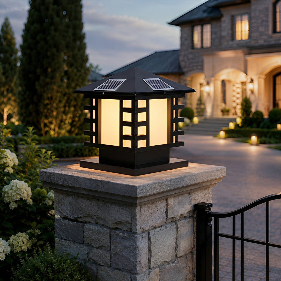 Retro Column LED Antique Garden Waterproof Courtyard Stigma Lamp