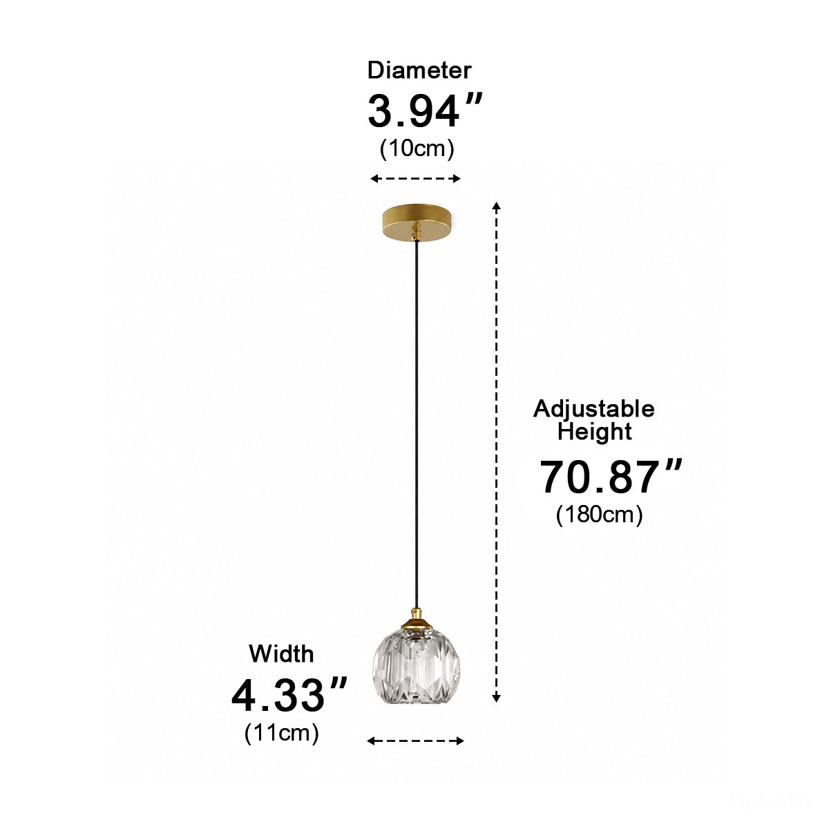 Dimmable Modern Luxury Brass Crystal Pendant Lights