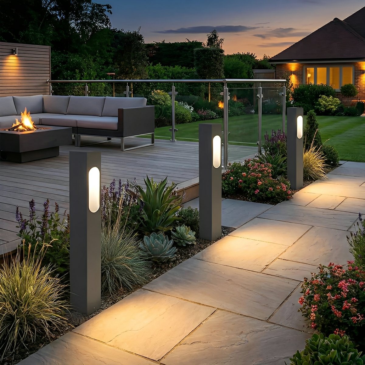 Modern Waterproof Rectangular COB Outdoor Lawn Landscape Lighting