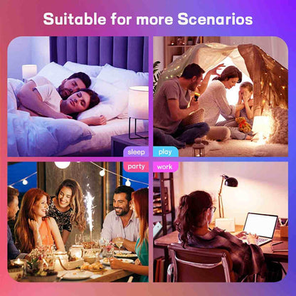 2 Pcs Dimmable WiFi Wireless E26 Smart LED Light Bulbs RGB CCT - Flyachilles