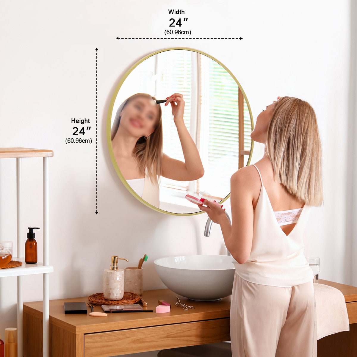 20 inch Round High - definition Wall Makeup Mirror Vanity Mirrors - Flyachilles