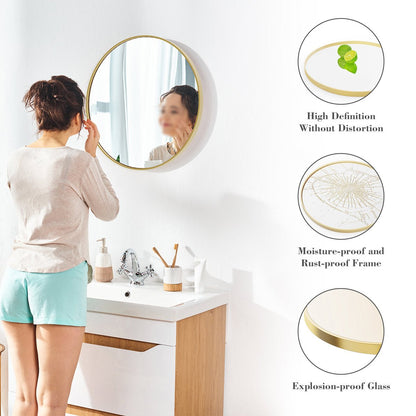 20 inch Round High - definition Wall Makeup Mirror Vanity Mirrors - Flyachilles
