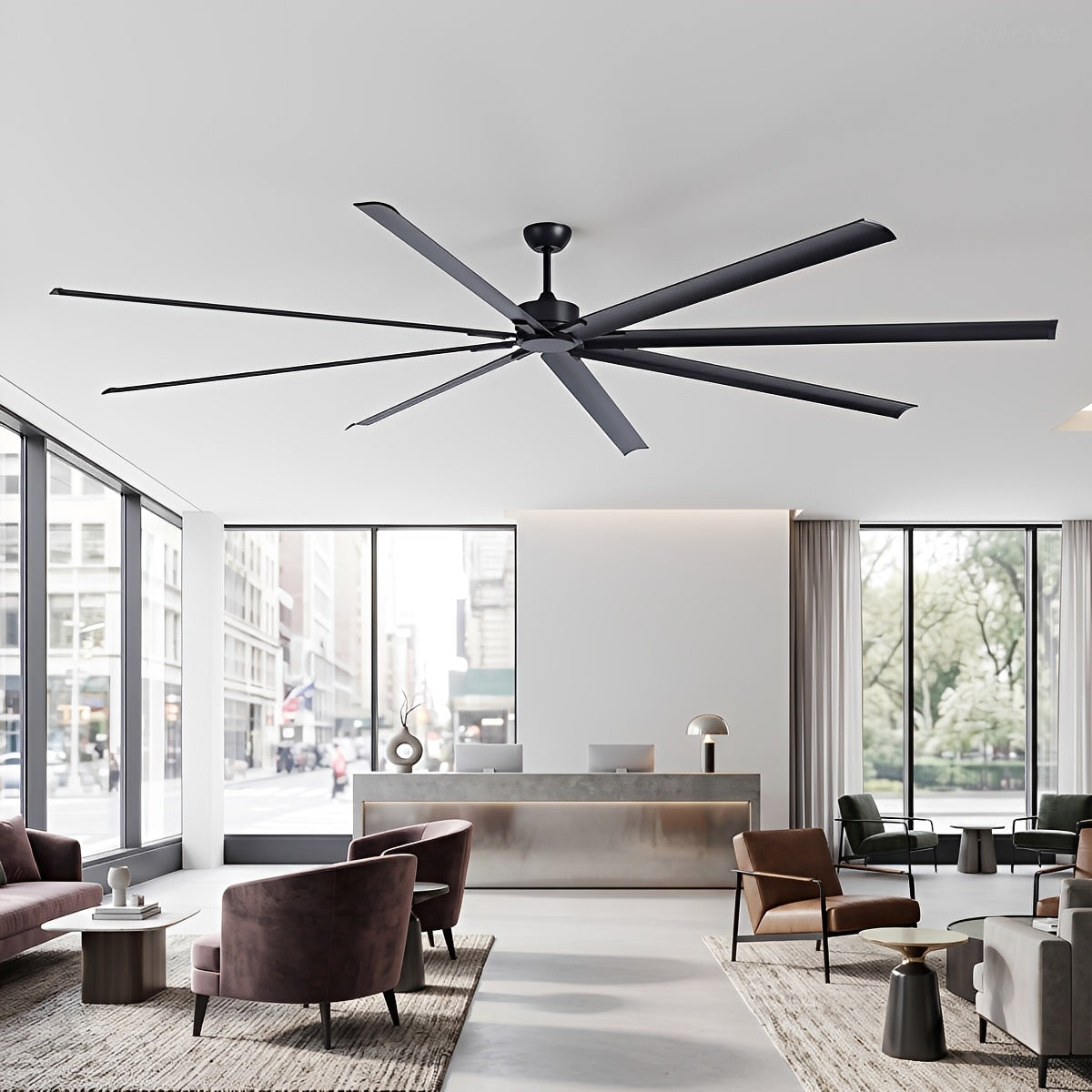 Large Modern Industrial DC Motor Oversized Commercial Ceiling Fan