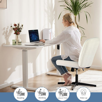 26 inches 360 Swivel Ergonomic Cross - Legged Chair, Home Office Chair - Flyachilles