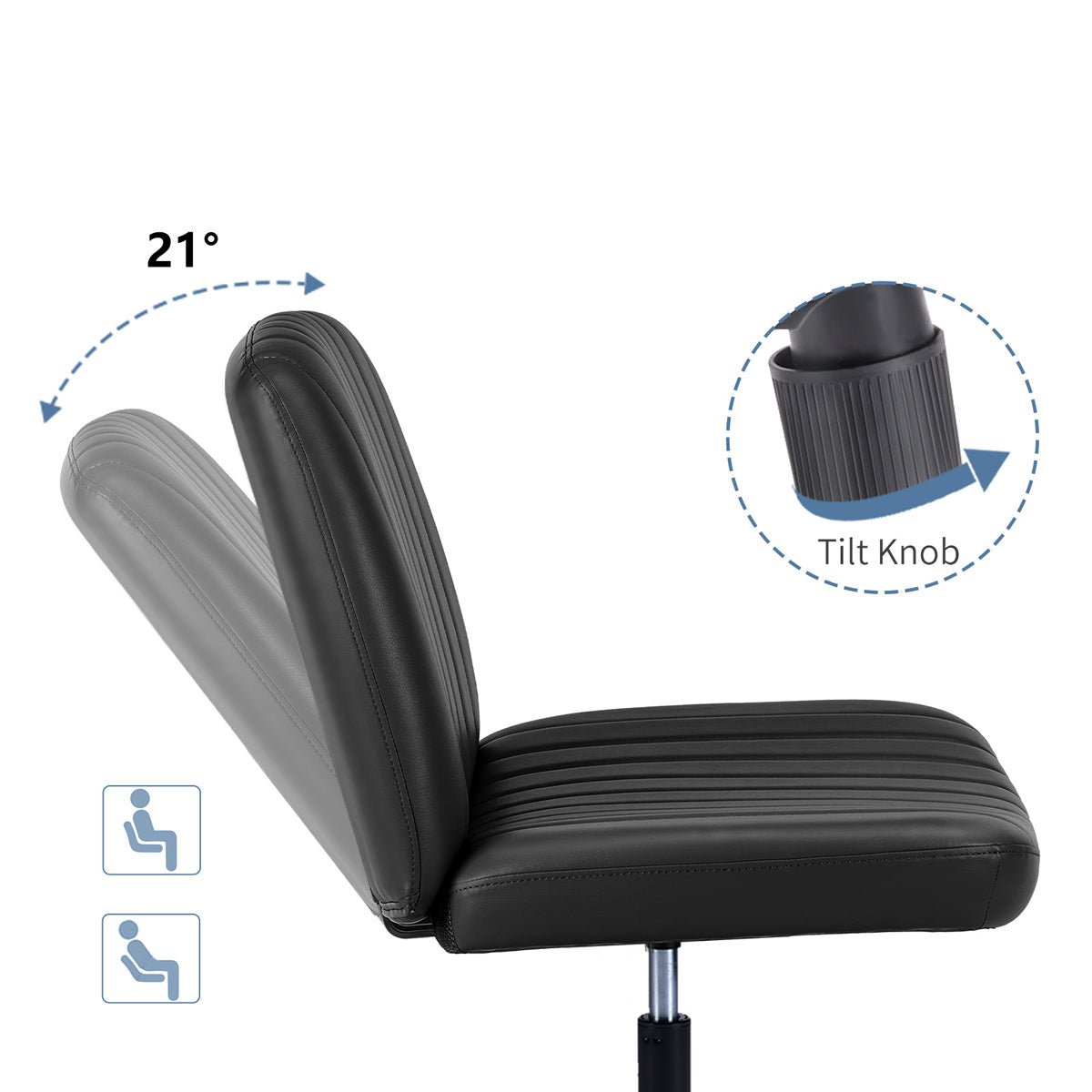 26 inches 360 Swivel Ergonomic Cross - Legged Chair, Home Office Chair - Flyachilles
