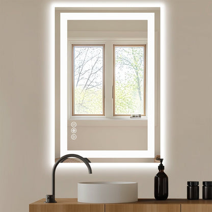 28" Anti - fog LED Bathroom Mirror LED Light Wall Mirror - Flyachilles