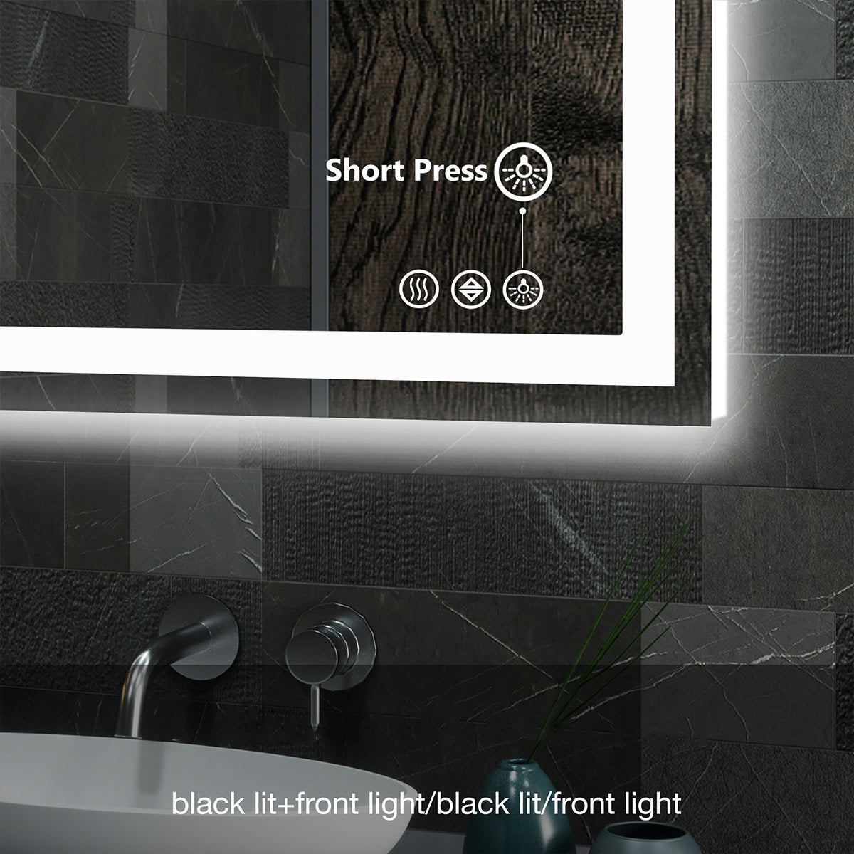 28" Anti - fog LED Bathroom Mirror LED Light Wall Mirror - Flyachilles