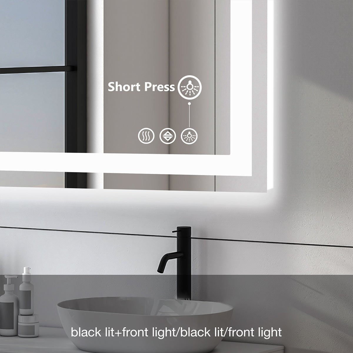 28" Anti - fog LED Bathroom Mirror LED Light Wall Mirror - Flyachilles