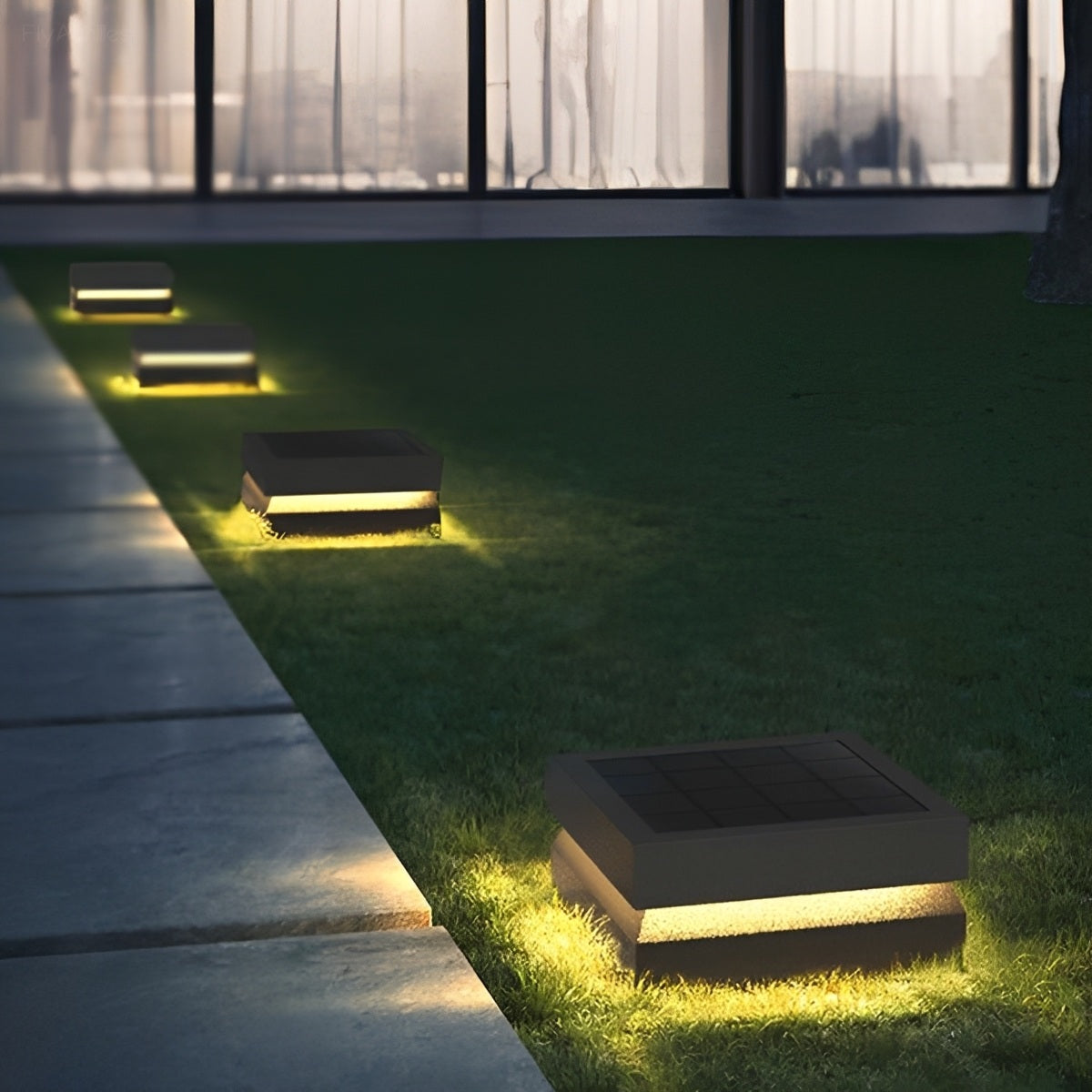 Modern Square Waterproof Black Outdoor Post Lights