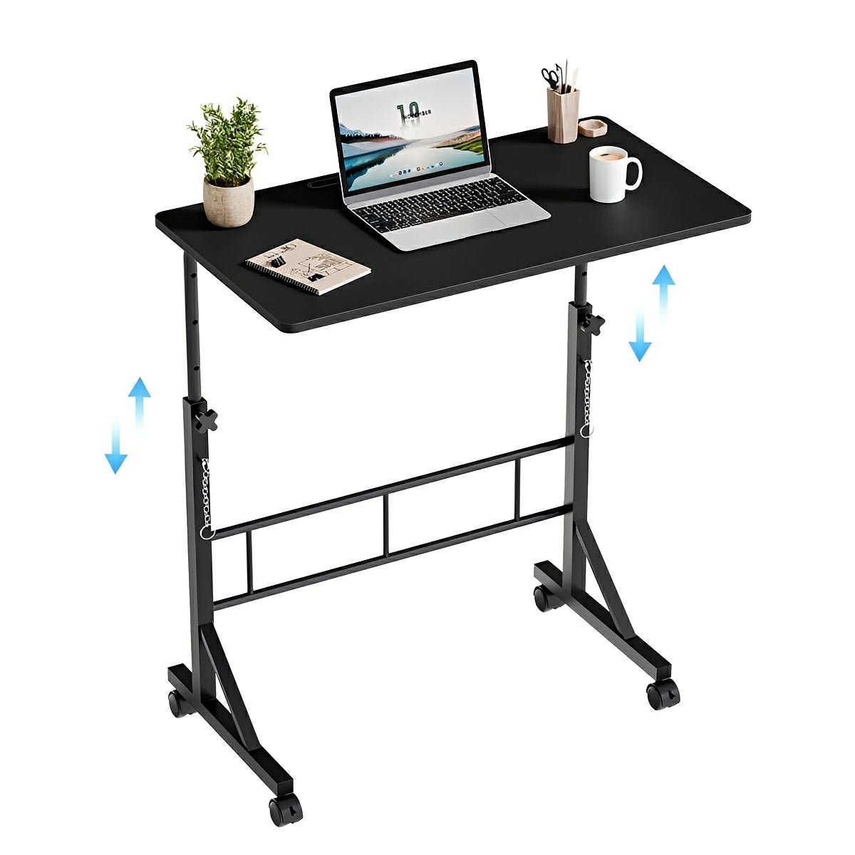 31.5" Adjustable Mobile Rolling Ergonomic Office Desk - Flyachilles