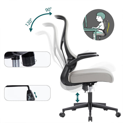 360 ° Rotatable Ergonomic Computer Mesh Office Chair with Armrests Support - Flyachilles