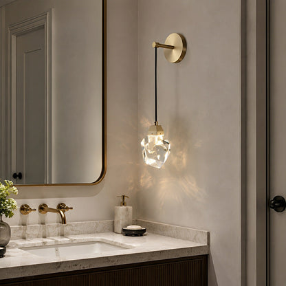 Modern Luxury Faceted Crystal Wall Sconce