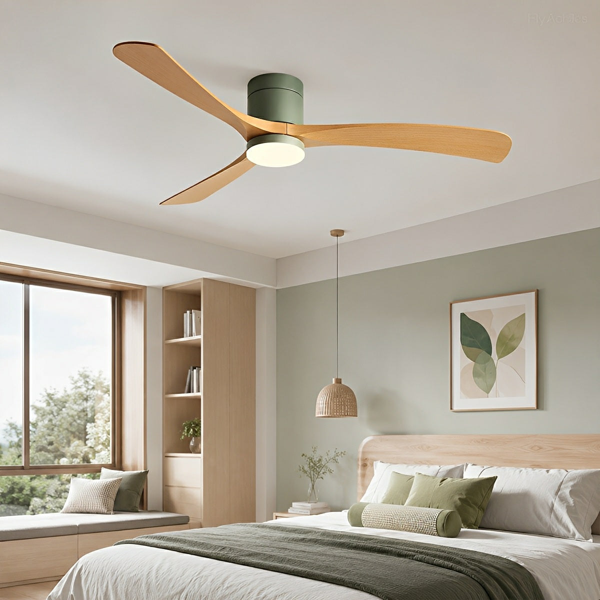 Modern Dimmable Ceiling Fan with Light