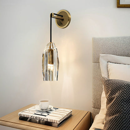 Modern Ribbed Crystal Wall Sconce