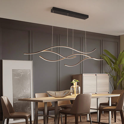 Modern Wave LED Linear Pendant Light