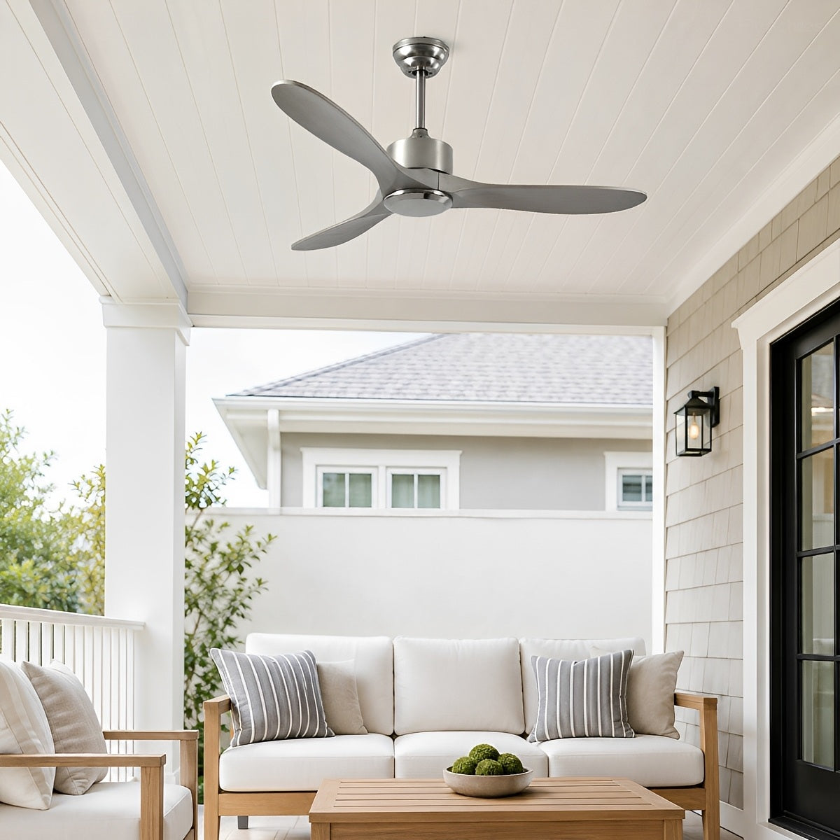 Waterproof Modern Wood 3-Blade Outdoor Ceiling Fan