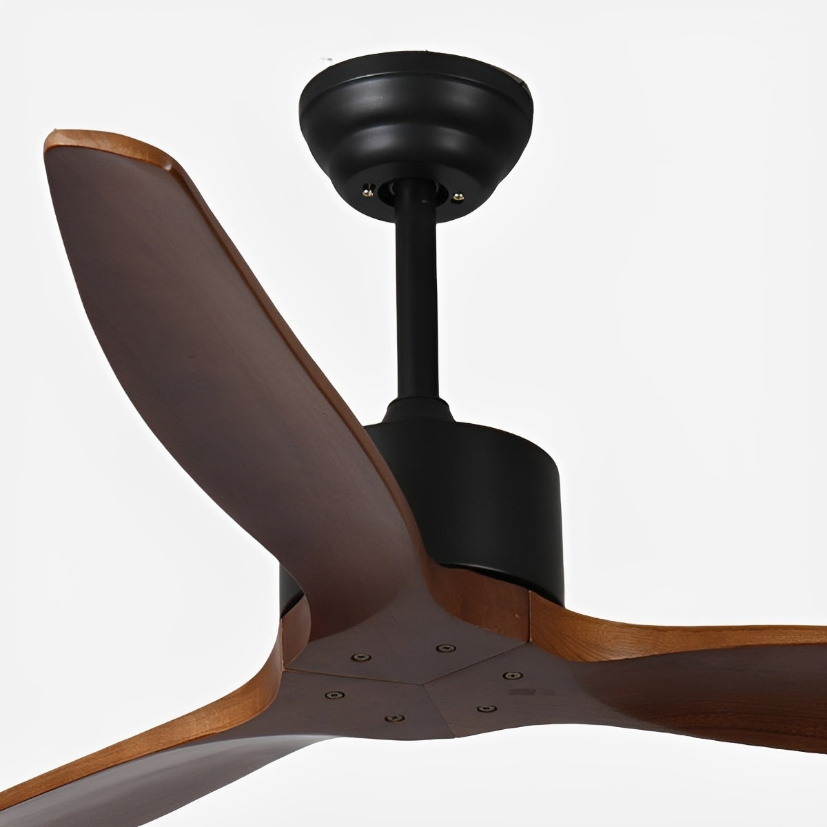 Sculptural Waterproof Modern Wood Reverse Outdoor Ceiling Fan