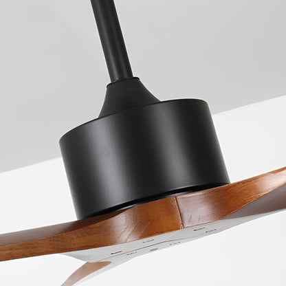 Sculptural Waterproof Modern Wood Reverse Outdoor Ceiling Fan
