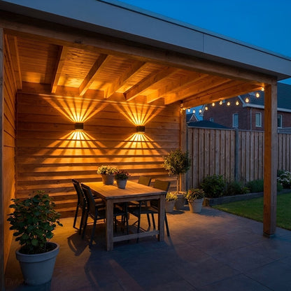Waterproof RGB Dimmable 7-Beam Up Down LED Outdoor Wall Light