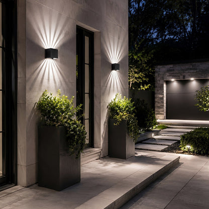 Waterproof RGB Dimmable 7-Beam Up Down LED Outdoor Wall Light