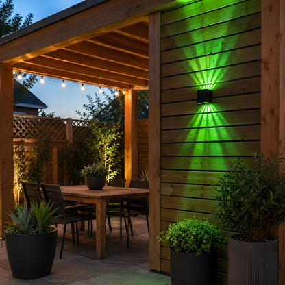 Waterproof RGB Dimmable 7-Beam Up Down LED Outdoor Wall Light