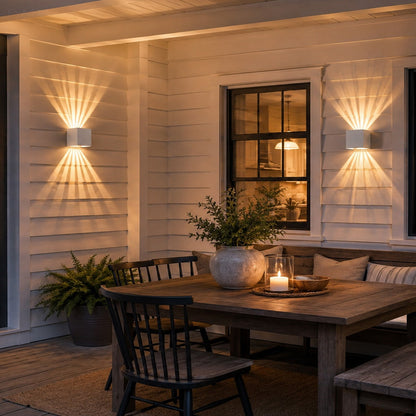 Waterproof RGB Dimmable 7-Beam Up Down LED Outdoor Wall Light