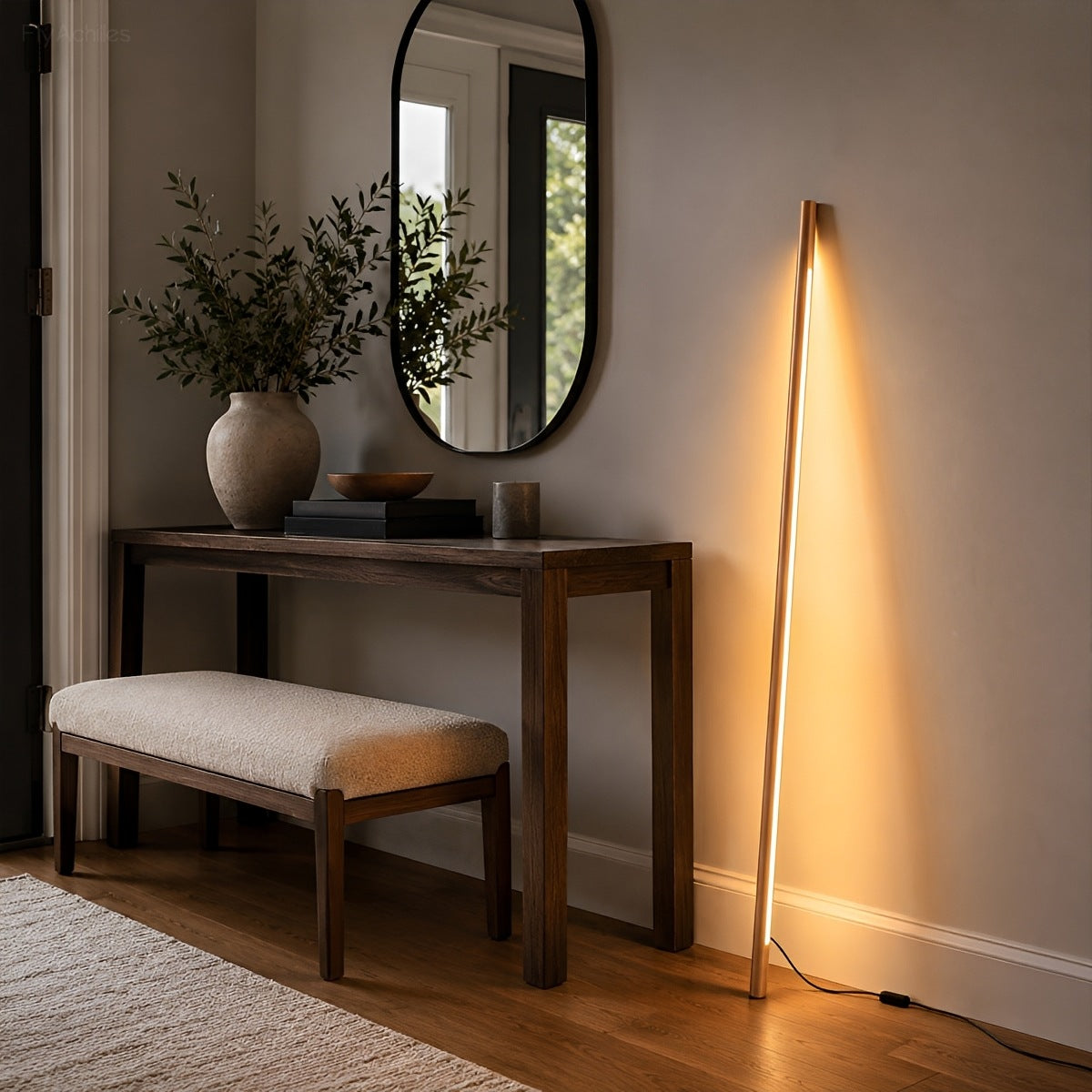 Modern Minimalist Wood LED Linear LED Floor Lamp