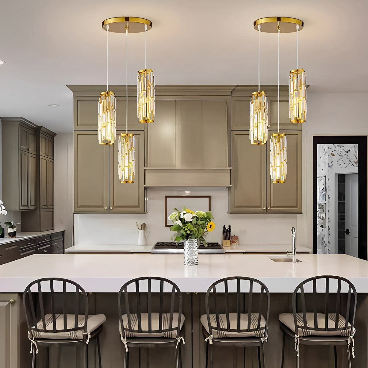 Creative Iron Crystal Glass Chandelier Pendant Lights Ceiling Lamp