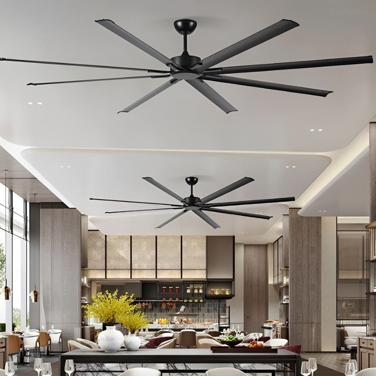 Large Modern Industrial DC Motor Oversized Commercial Ceiling Fan