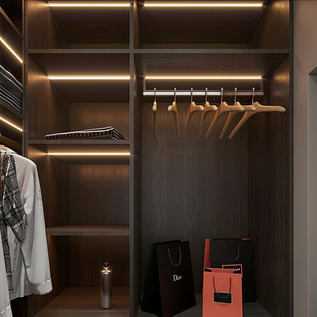 4 Pcs 12V Plug In Recessed Invisible LED Linear Lights Under Cabinet Lighting - Flyachilles