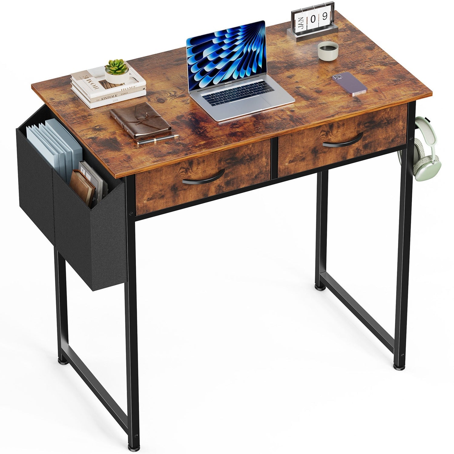 55" Computer Desk with 6 Drawers - for Home Office - Flyachilles