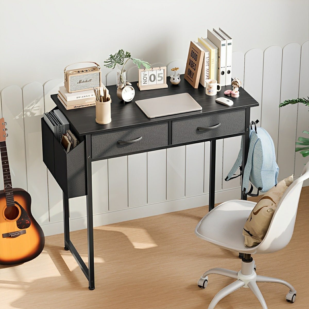 55" Computer Desk with 6 Drawers - for Home Office - Flyachilles