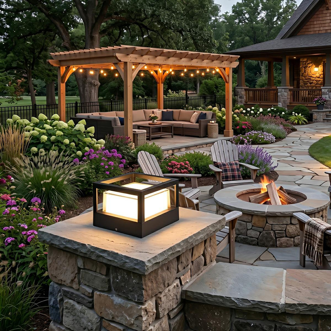 Waterproof Modern Square Outdoor Post Cap Light Fence Landscape Light