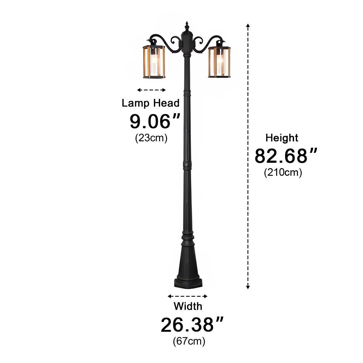 Classic Round Coach Lamps LED Outdoor Pathway Post Lights