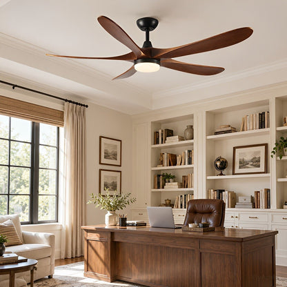 60 Inch Modern Wood Ceiling Fan with Full-Spectrum LED Light - Flyachilles