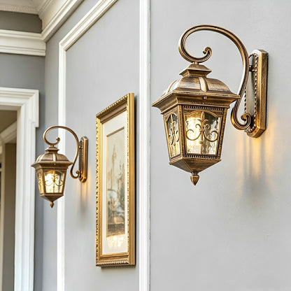 Classic European Outdoor Waterproof Tower Glass Wall Light LED Exterior Sconce
