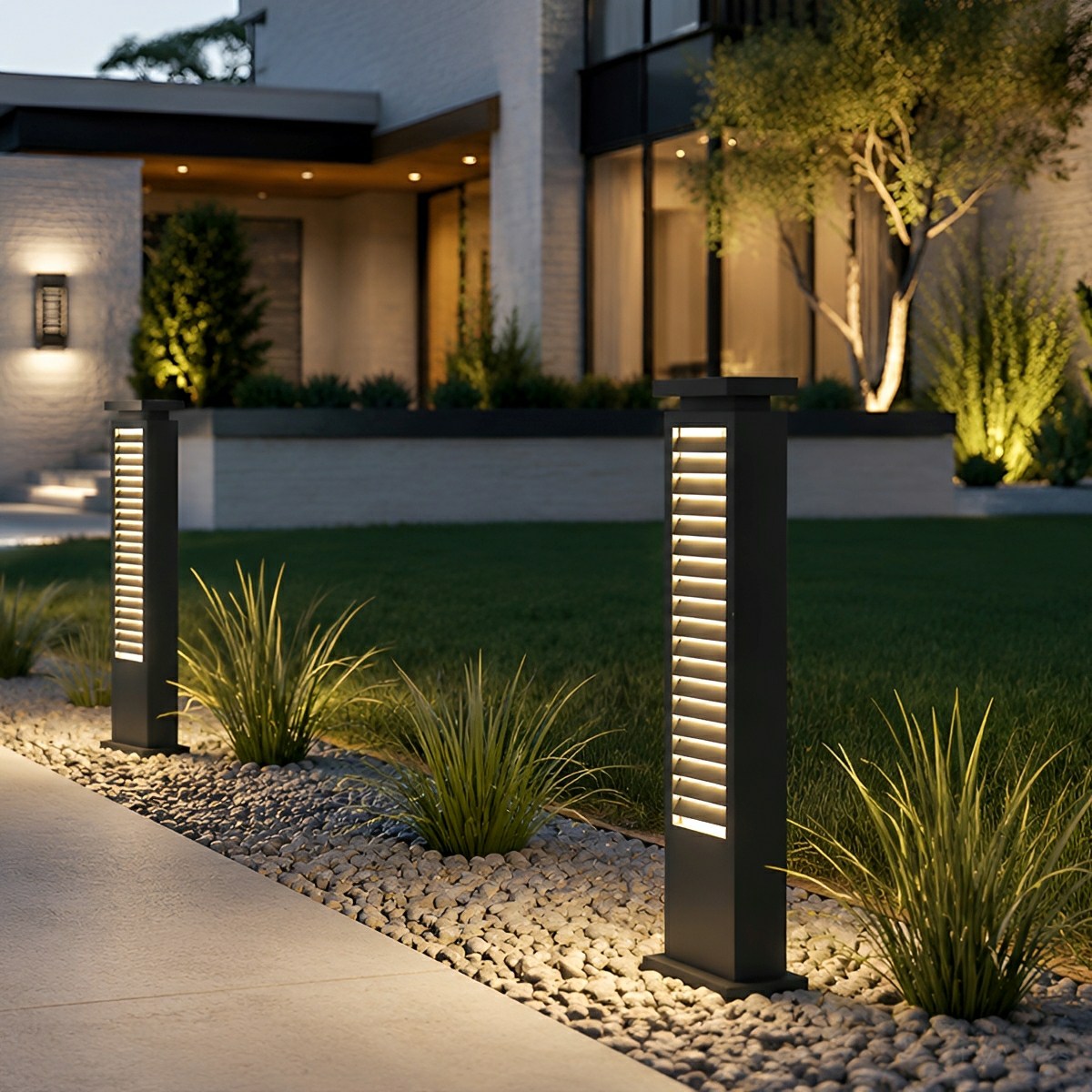 Modern Outdoor Waterproof Grille LED Post Lights Pathway Lights