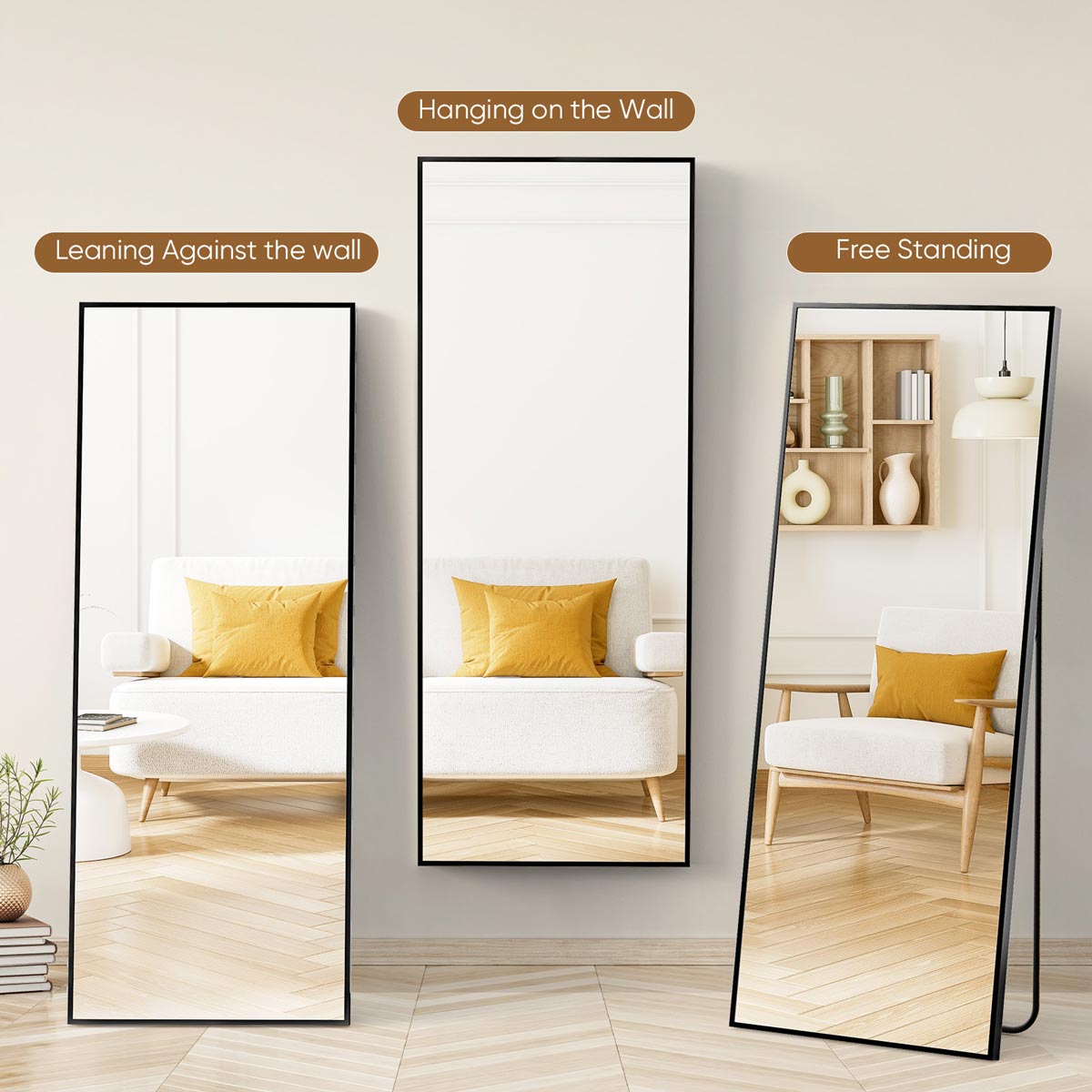 71"x26" Large Full Body Floor Mirror Standing Wall Mirror - Flyachilles