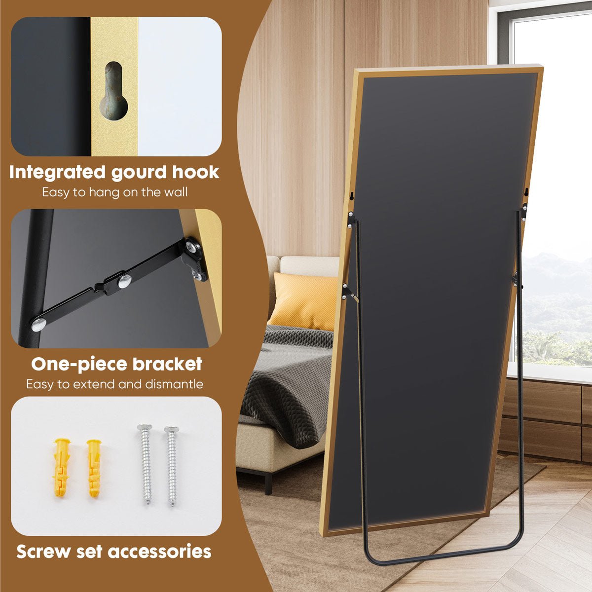 71"x26" Large Full Body Floor Mirror Standing Wall Mirror - Flyachilles