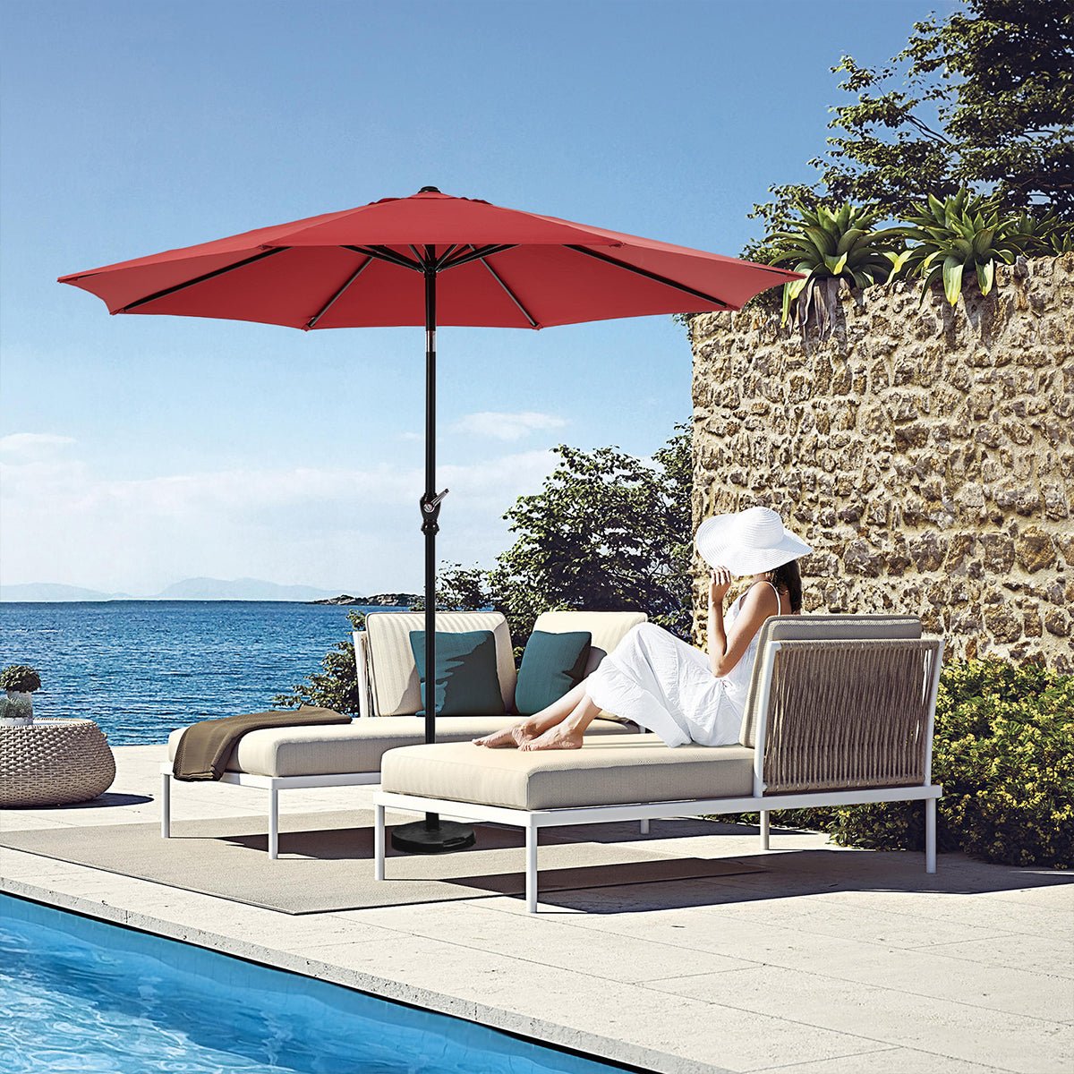 9 Ft Waterproof UV Protection Outdoor Patio Umbrella - Flyachilles