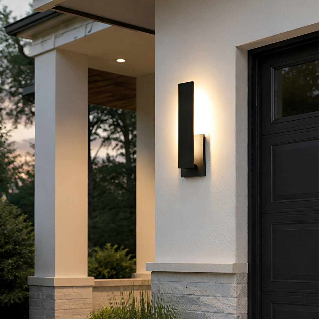 Dimmable Waterproof Rectangle Black LED Outdoor Wall Sconces