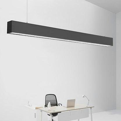 Black Modern Minimalist Linear LED Long Strip Office Ceiling Pendant Lights - Flyachilles