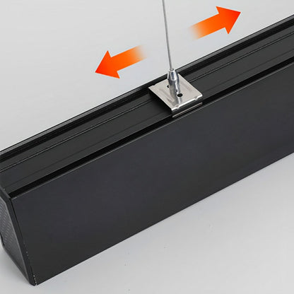 Black Modern Minimalist Linear LED Long Strip Office Ceiling Pendant Lights - Flyachilles