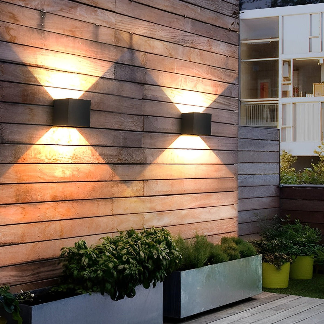 Black Square Up Down LED Lighting Exterior Porch Lights - Flyachilles